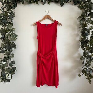 The Limited Side Tie Knot Sleeveless Midi Fitted Dress Red Women’s Size S